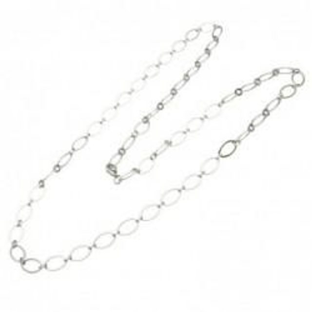 Collana donna in bronzo catena colore argento 