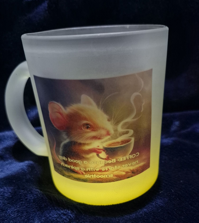 330ml Frosted Glass Coffee Cup - Sublimated