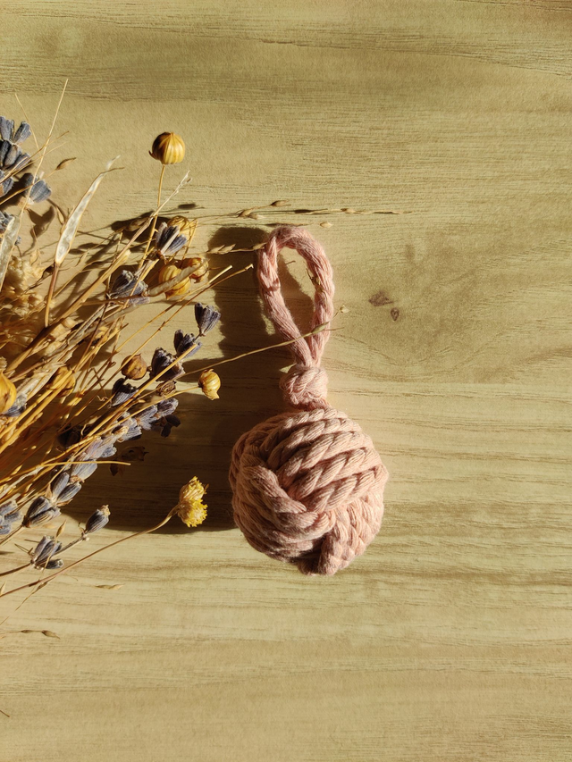 Porte-clés - Pomme de touline - Rose