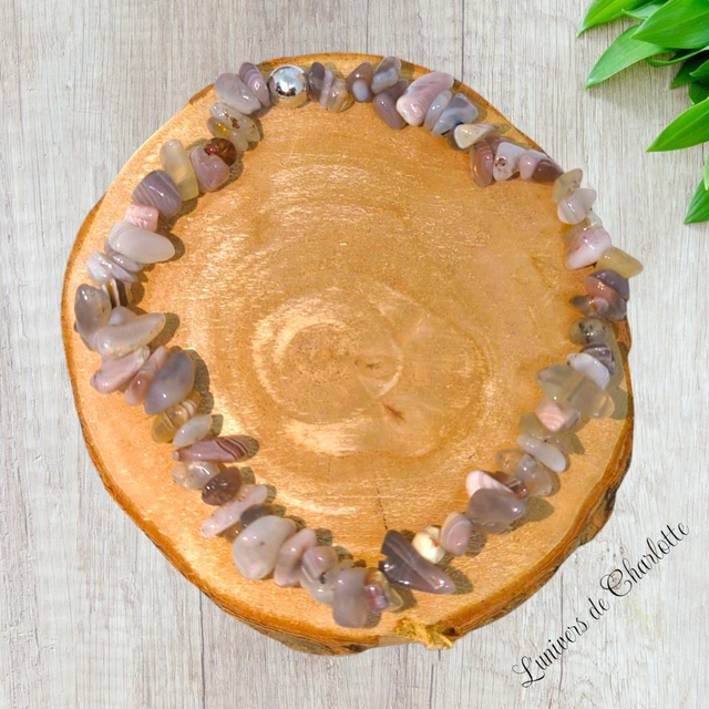 Bracelet "Agate du Botswana" - Baroque - BR-231