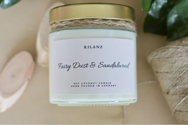 Rilanz  Duftkerze - Feenstaub & Sandelholz - 55 Std. brennbar