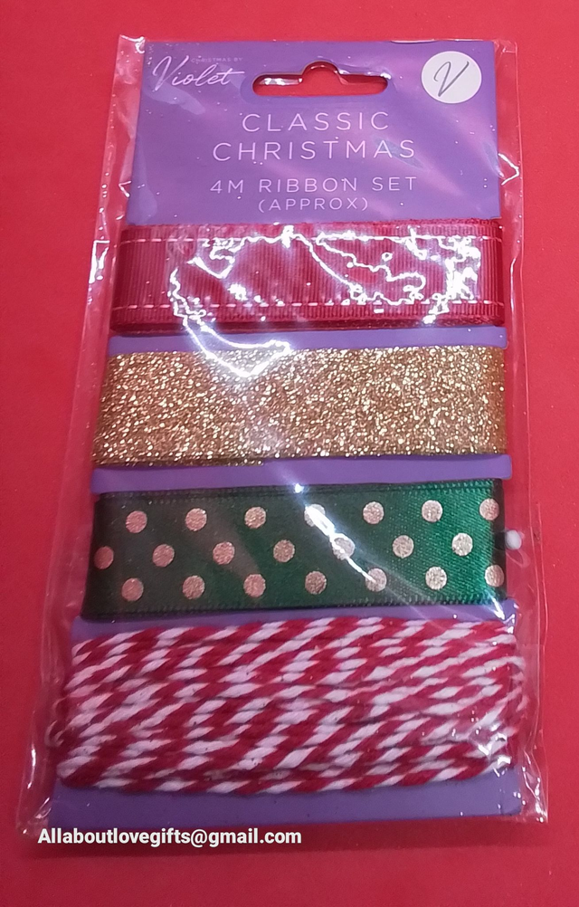 4m Ribbon Set Classic Christmas 