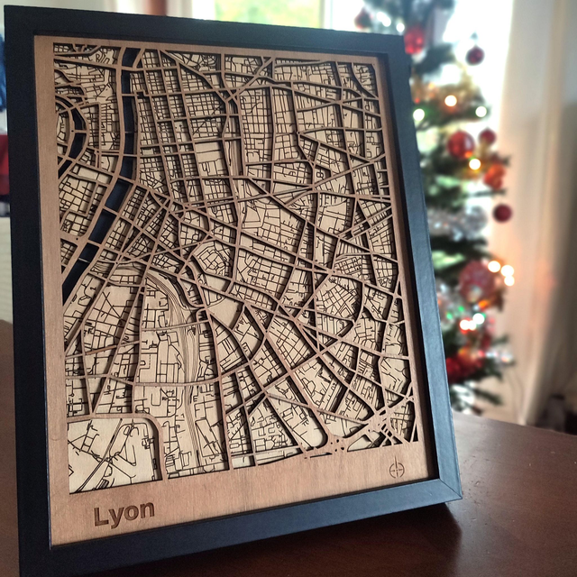 B07 – Carte de Lyon 3D – Décoration Murale