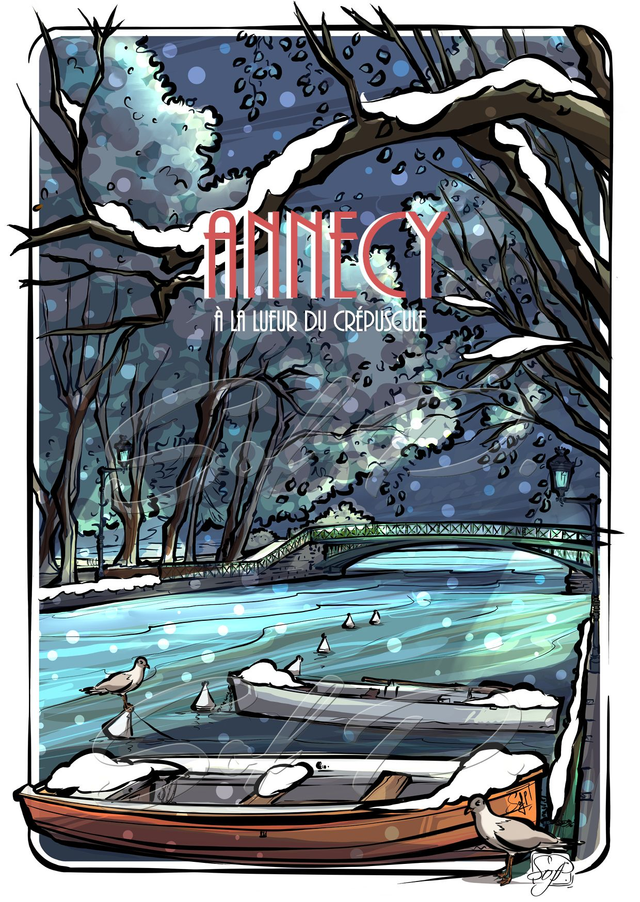 ANNECY - le pont des amours hiver