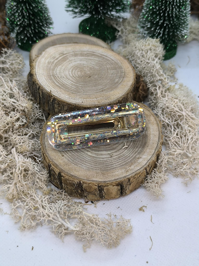 Barrette cheveux transparente holographiques 