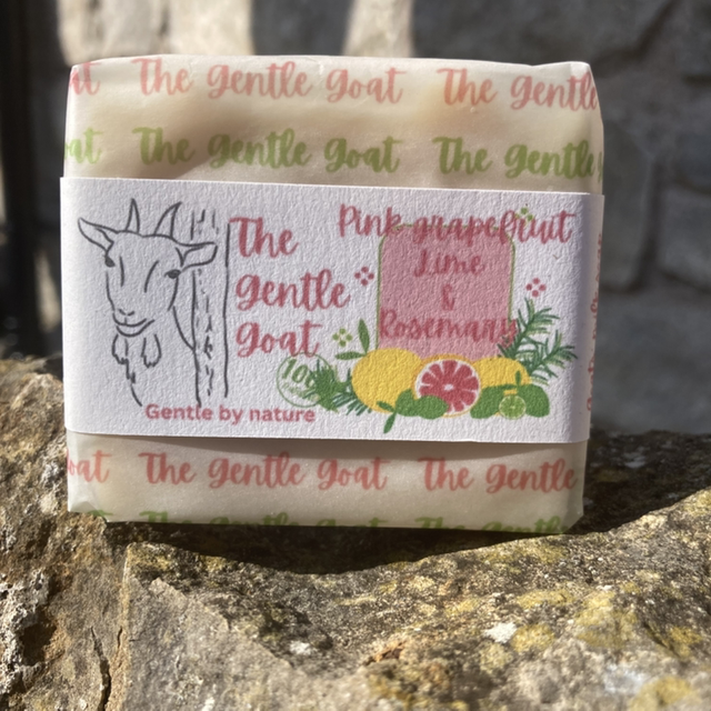 Pink grapefruit, lime and rosemary goats milk soap 