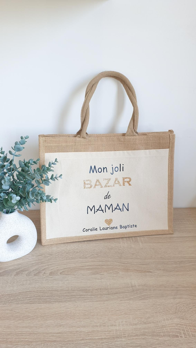 Grand Cabas Maman + prénoms enfants