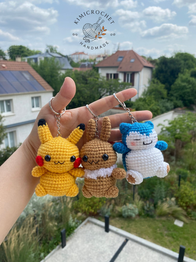 Pikachi, Eeveee &amp; Snorlax Keychain