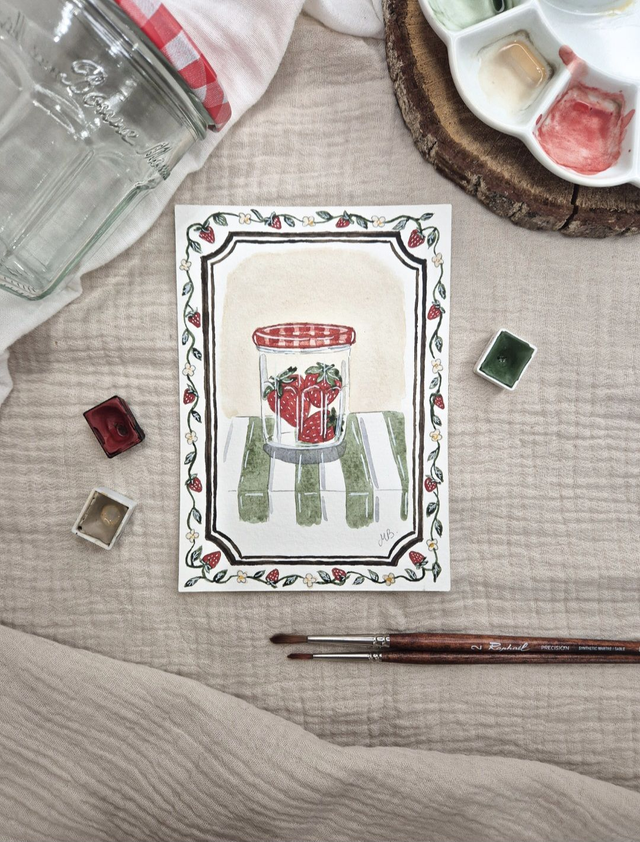 Le pot de confiture - Aquarelle originale