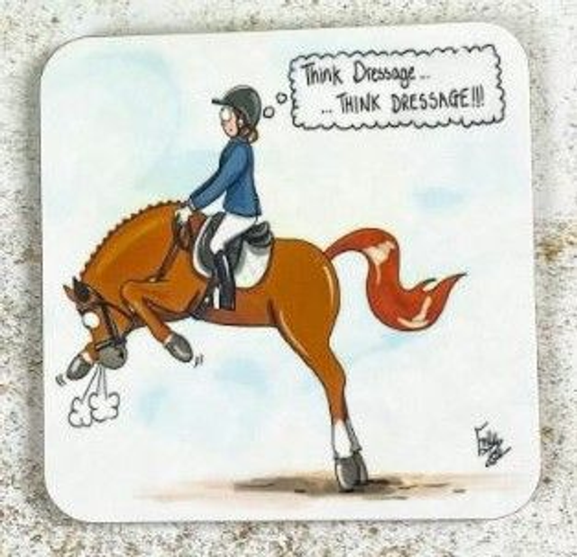 "Think Dressage" Coaster