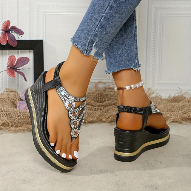 Women Elegant Bohemian Wedge Sandals