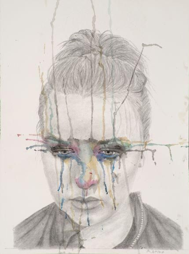 Freya - print of pencil drawing with watercolour by Olivia Roze