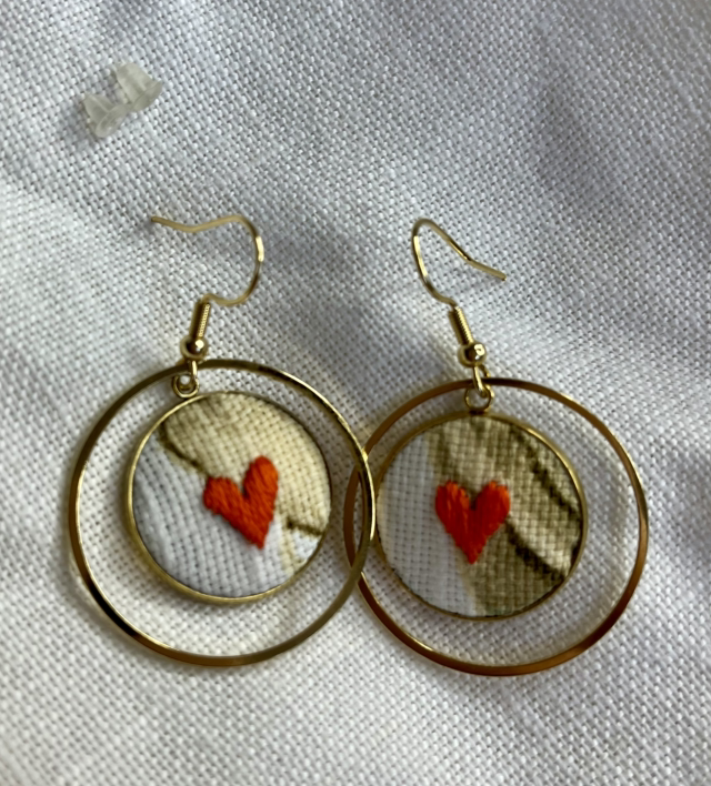 Boucles d’oreilles Marcelle orange (feuillage)