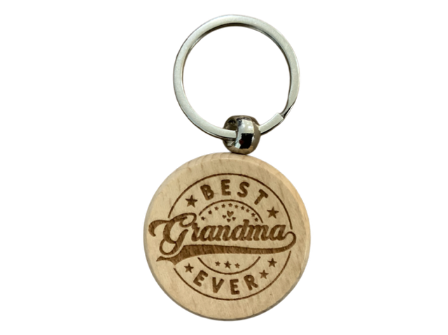 Best Grandma Ever Scriptive Design Double Sided Keyring