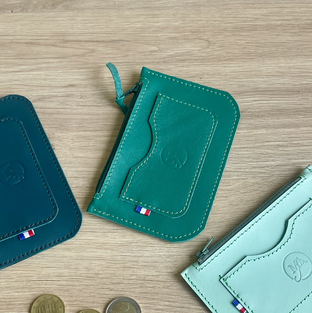 Porte cartes / porte monnaies vert