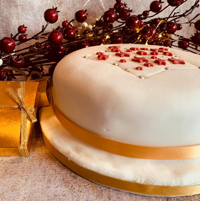 Light Fruit Cake with icing & marzipan 