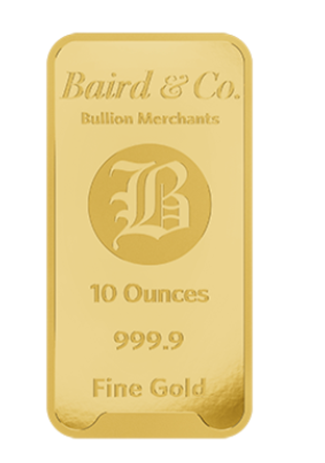 10 oz MINTED Gold Bar .9999 Fine