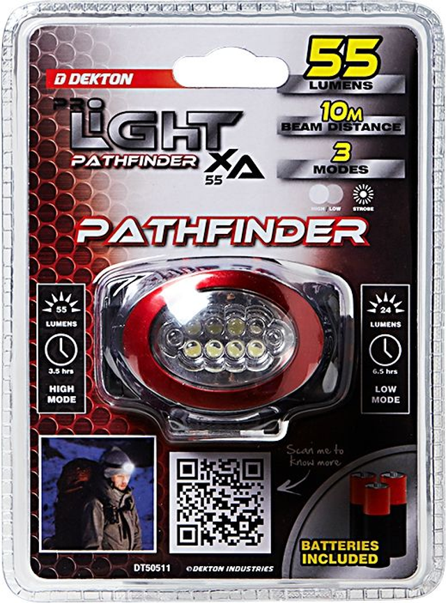 Dekton Pro Light XA55 Pathfinder Head Torch - Only £5.99 each