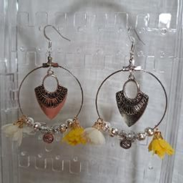 Créoles fantaisie "Floral Bohème"