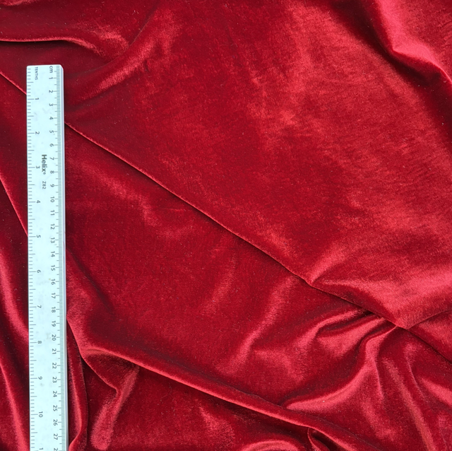 Deep Red Stretch Velvet
