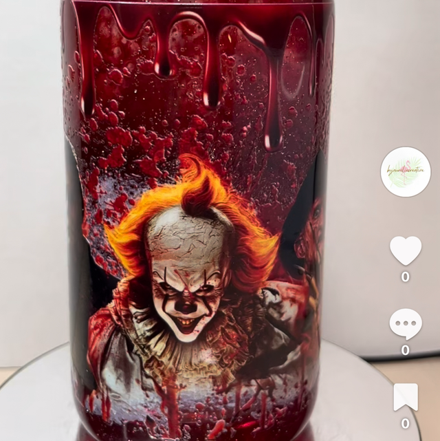 Gobelet boule à paillettes horreur 