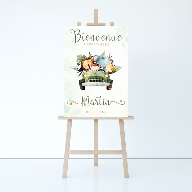 Affiche Anniversaire ou Baptême Safari