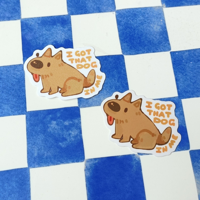 that dog in me - sand glitter sticker