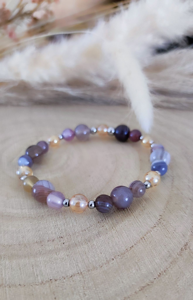 Bracelet "Émotions négatives" Agate de Botswana