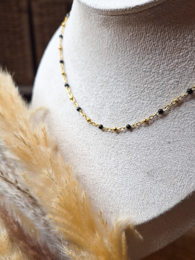 Collier finesse - Modèle doré et noir