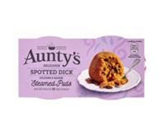 Aunty's Spotted Dick Steamed puddings- twin pack 95g