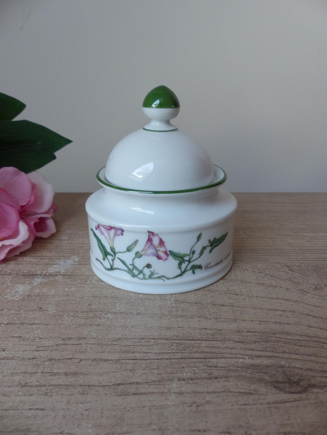 Sucrier en porcelaine Renate Seltmann Weiden Bavaria, sucrier décor botanique, sucrier avec fleurs des champs vaisselle Allemagne de l'Ouest