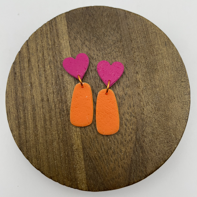 Pink &amp; orange heart drops