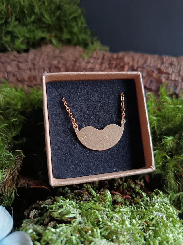 Collier - vague - Seigaiha - laiton - doré - La&Titia 