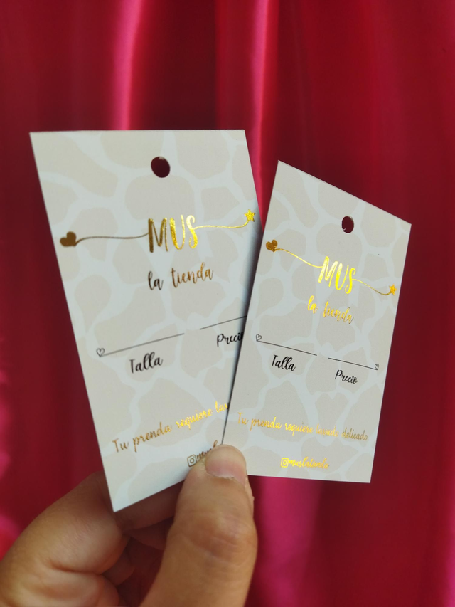 Hangtag aplicación foil 50 unidades 