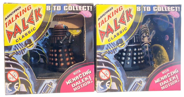Doctor Who micro talking Daleks black with gold & silver balls - 1996