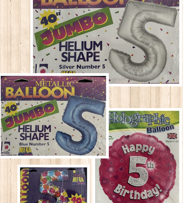 Helium Balloon - Happy 5th Birthday - Pink - Small Round - PS023