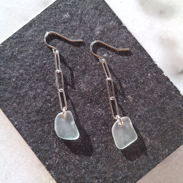 Bocca Blanc - boucles d'oreilles de plage en argent (longues)