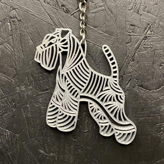 3D - Keychain Schnauzer Silver