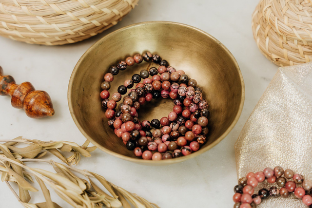 Bracelet Rhodonite - Amour spirituel inconditionnel, apaisement et protection