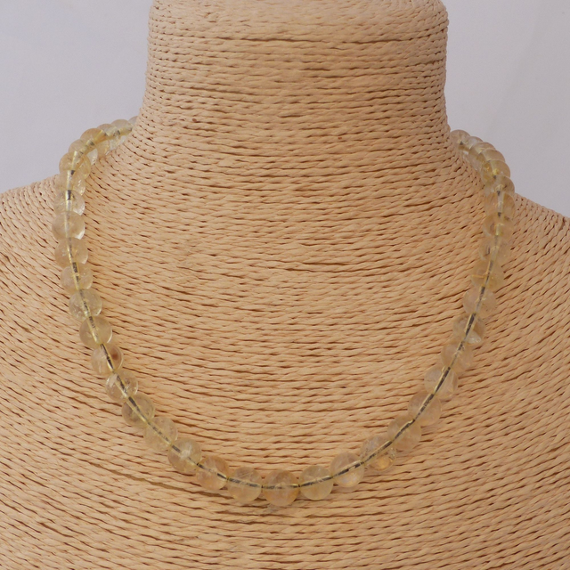 Améthyste Jaune / Collier de Perles en 6 mm / Boules en Pierres Naturelles Rondes et Polies