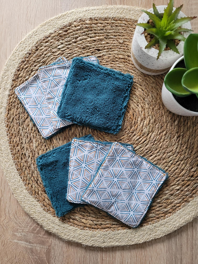 Lingettes Triangles / bleu pétrole 