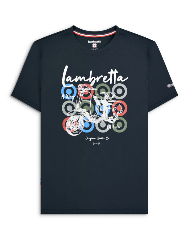 SS1503 Lambretta Scooter Brand Tee - Navy
