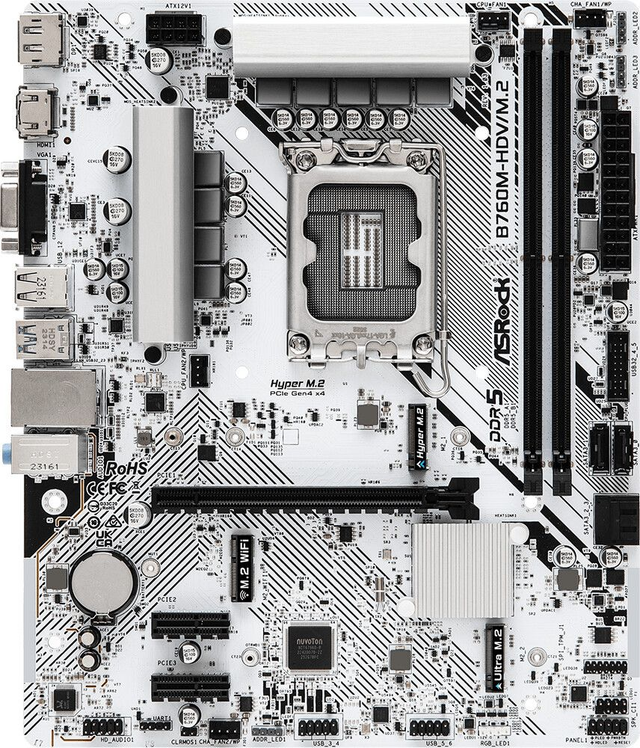 02.2.0096 – Scheda Madre ASRock B760M‑HDV/M.2 DDR5 – Micro‑ATX entry‑level con slot M.2 per Intel 12ª/13ª/14ª Gen