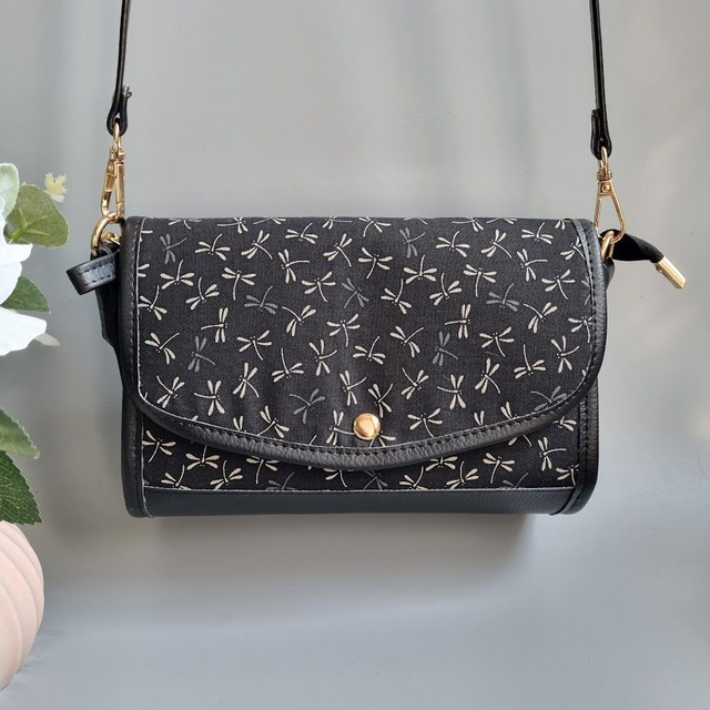 Mini-sac cartable "Tombo" noir & simili cuir noir