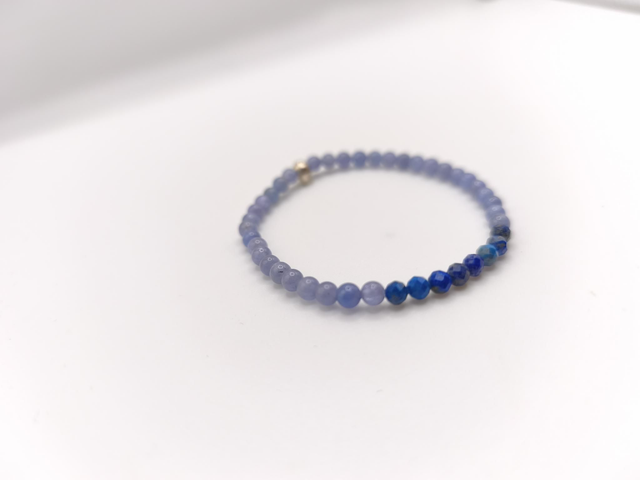 Bracelet fin lapis lazuli et aventurine bleue