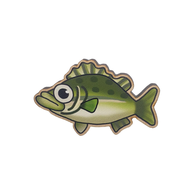 Sea Bass Wooden Pin Badge