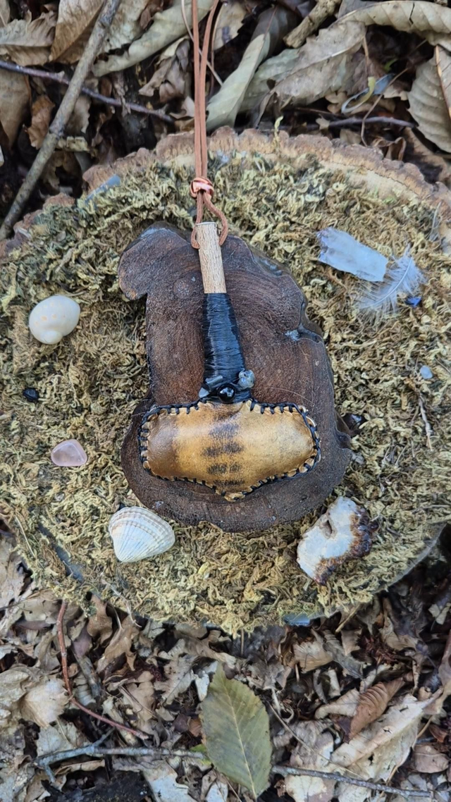 Horse and Labradorite Mjölnir Necklace Rattle