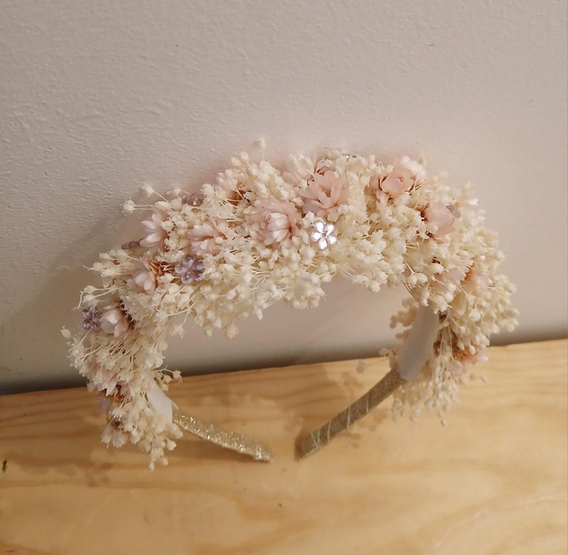 Serre-tête enfant rose et blanc 