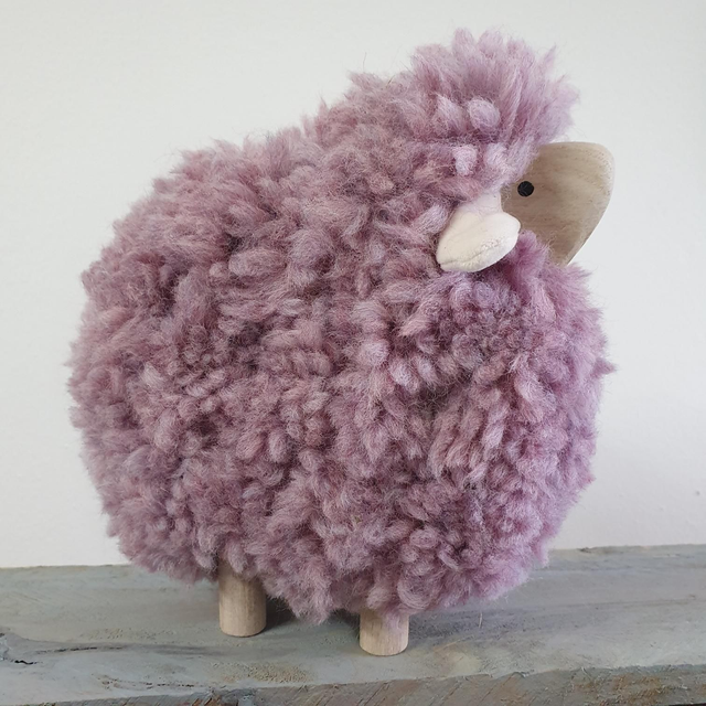 Petit mouton laine et bois pivoine 