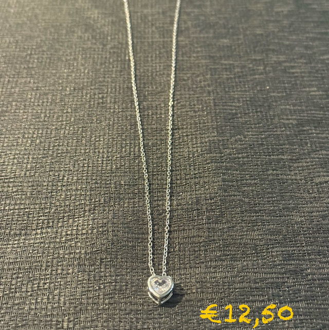 Hartje diamant zilver kleurig